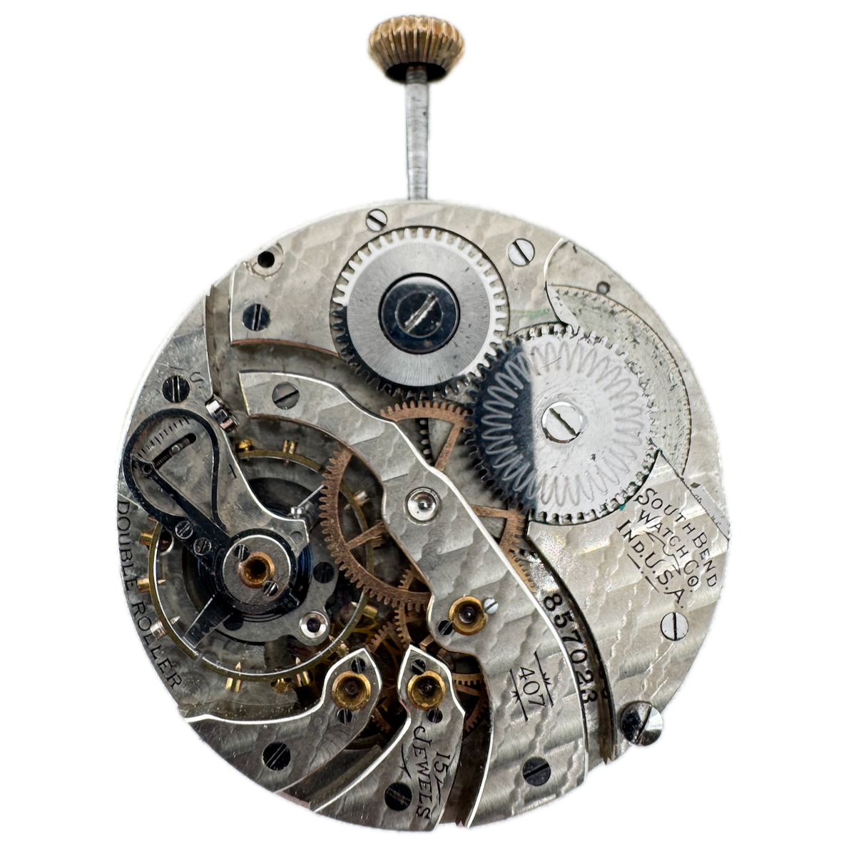 Antique 12s 1916 South Bend 15 Jewel Mechanical Pocket Watch Movement 407 USA