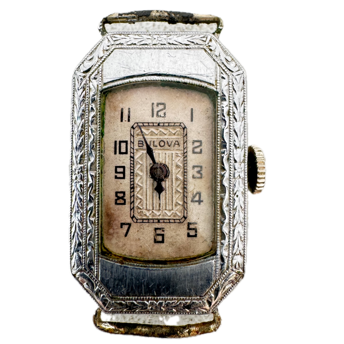 Vintage 1930 Bulova Art Deco Ladies Mechanical Wristwatch 6 AF Chrome Plated