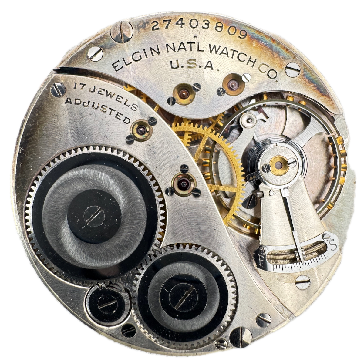 Antique 12s 1925 Elgin 17 Jewel Mechanical Pocket Watch Movement 479 USA