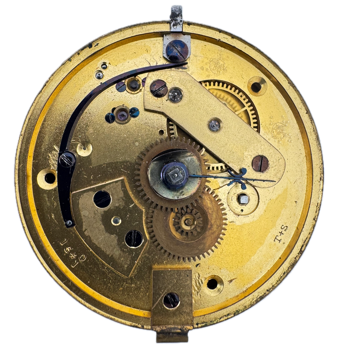 Antique 44mm J.W. Radcliffe Columbia SC USA Key Wind Fusee Pocket Watch Movement