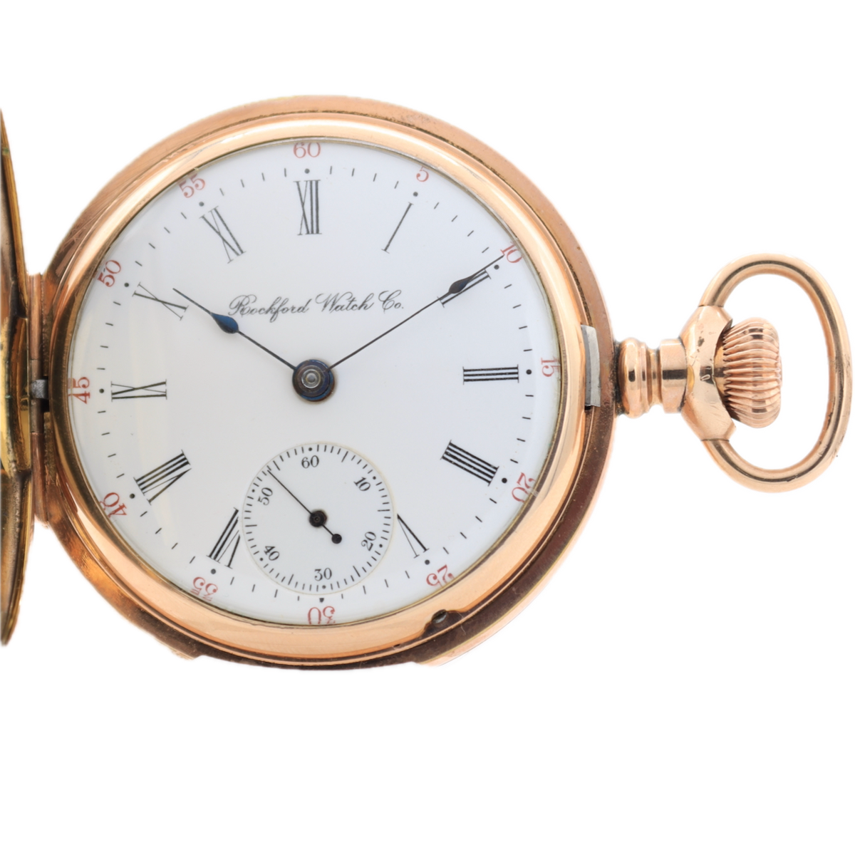 Antique 18s Rockford Fancy Mechanical Hunter Pocket Watch 835 Gold FIlled