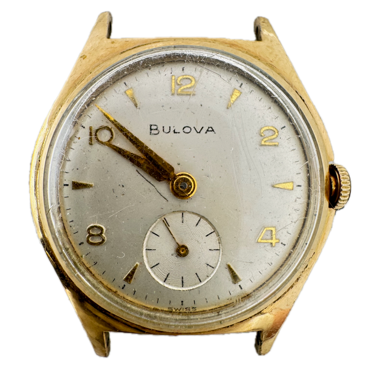 Vintage 30.5mm 1962 Bulova 17j Men's Mechanical Wristwatch 11AF Swiss 10k RGP