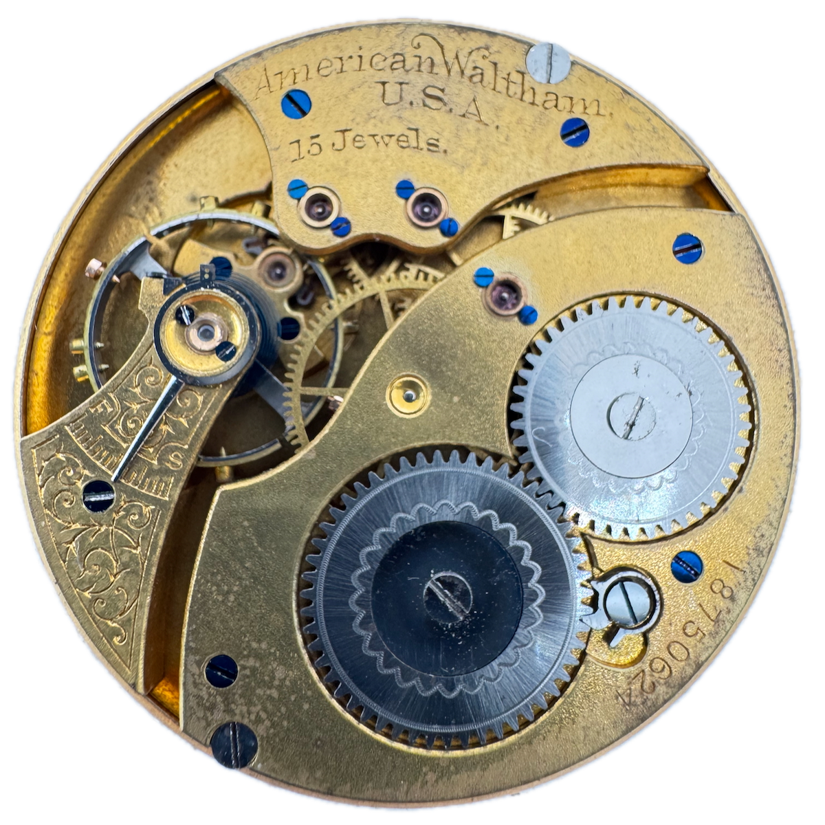 Antique 14s 1912 Waltham Pinstriped 15 Jewel Hunter Pocket Watch Movement 418