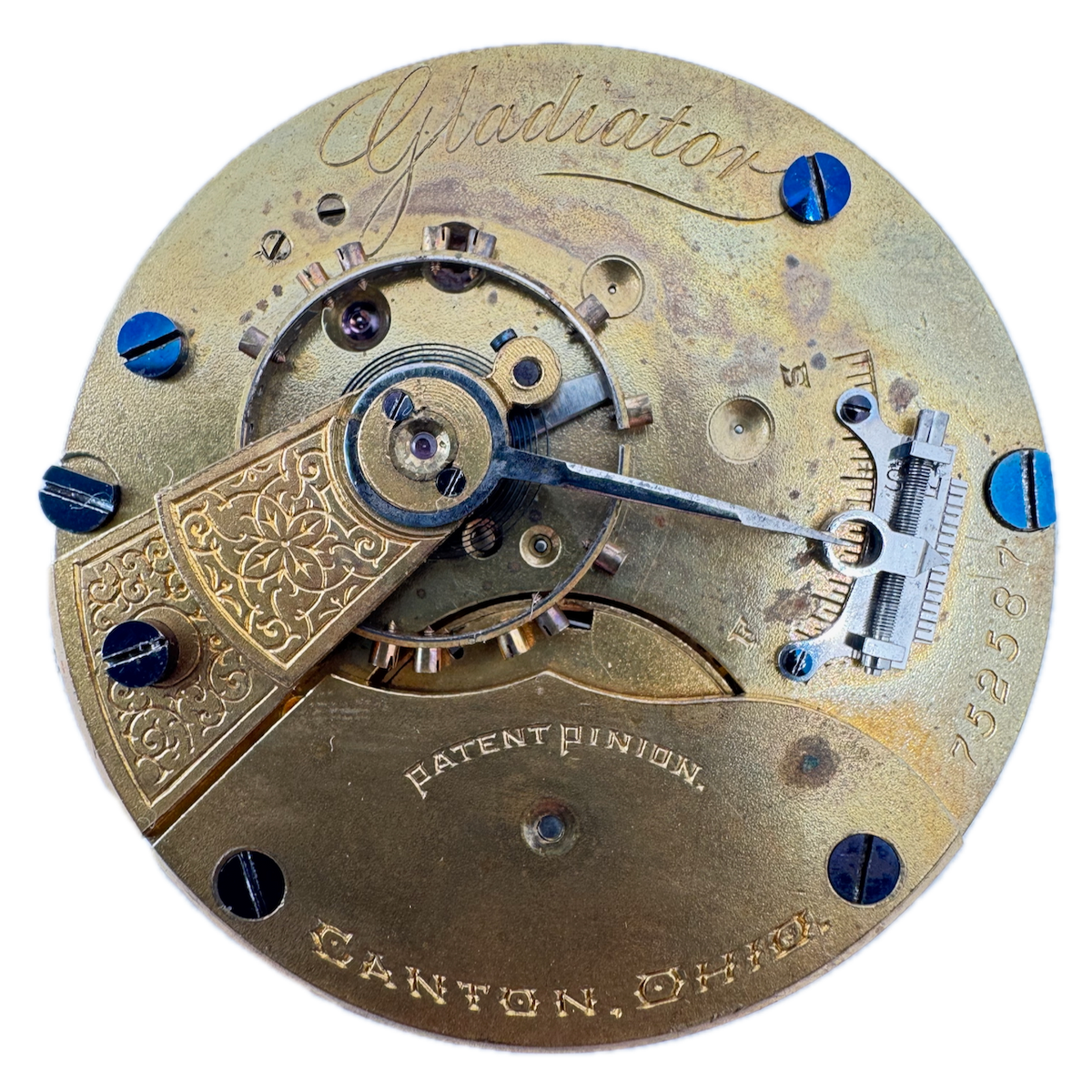 Antique 18s Hampden Mechanical Hunter Pocket Watch Movement Gladiator USA