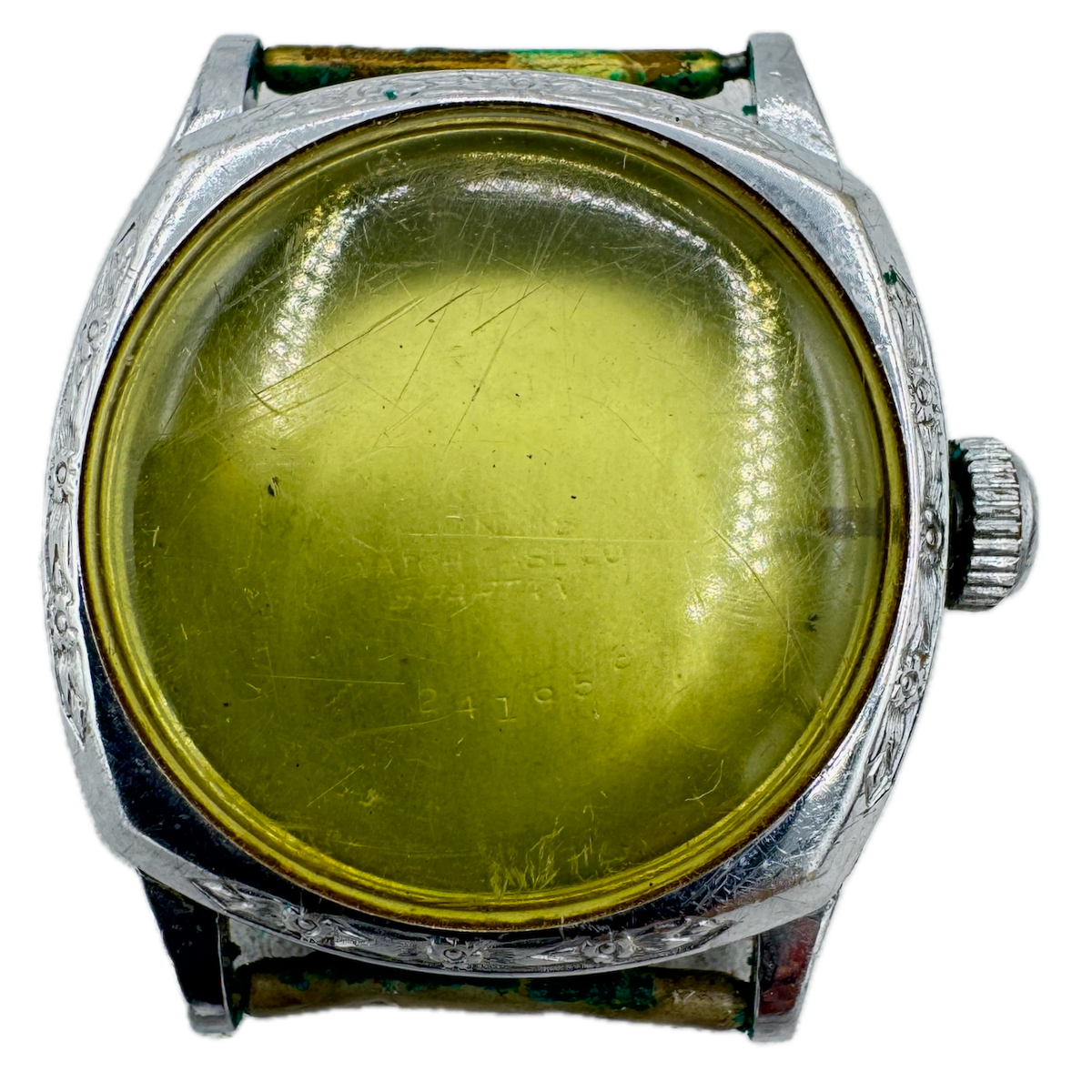 Vintage Illinois Spartan Cushion Men's Wristwatch Case 31mm Chrome Plated USA