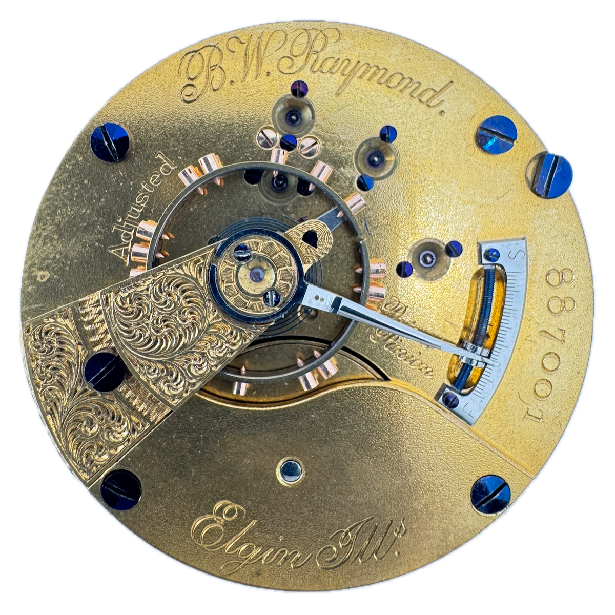 Antique 18s 1881 Elgin B.W. Raymond Hunter Railroad Pocket Watch Movement 70 USA