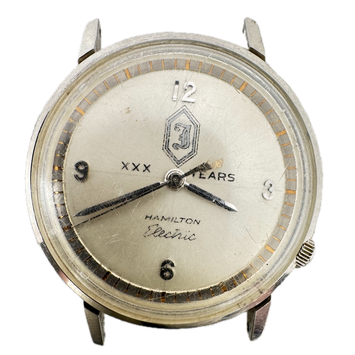 Vintage 34mm Hamilton Service Award Men's Electric Wristwatch 505 Steel