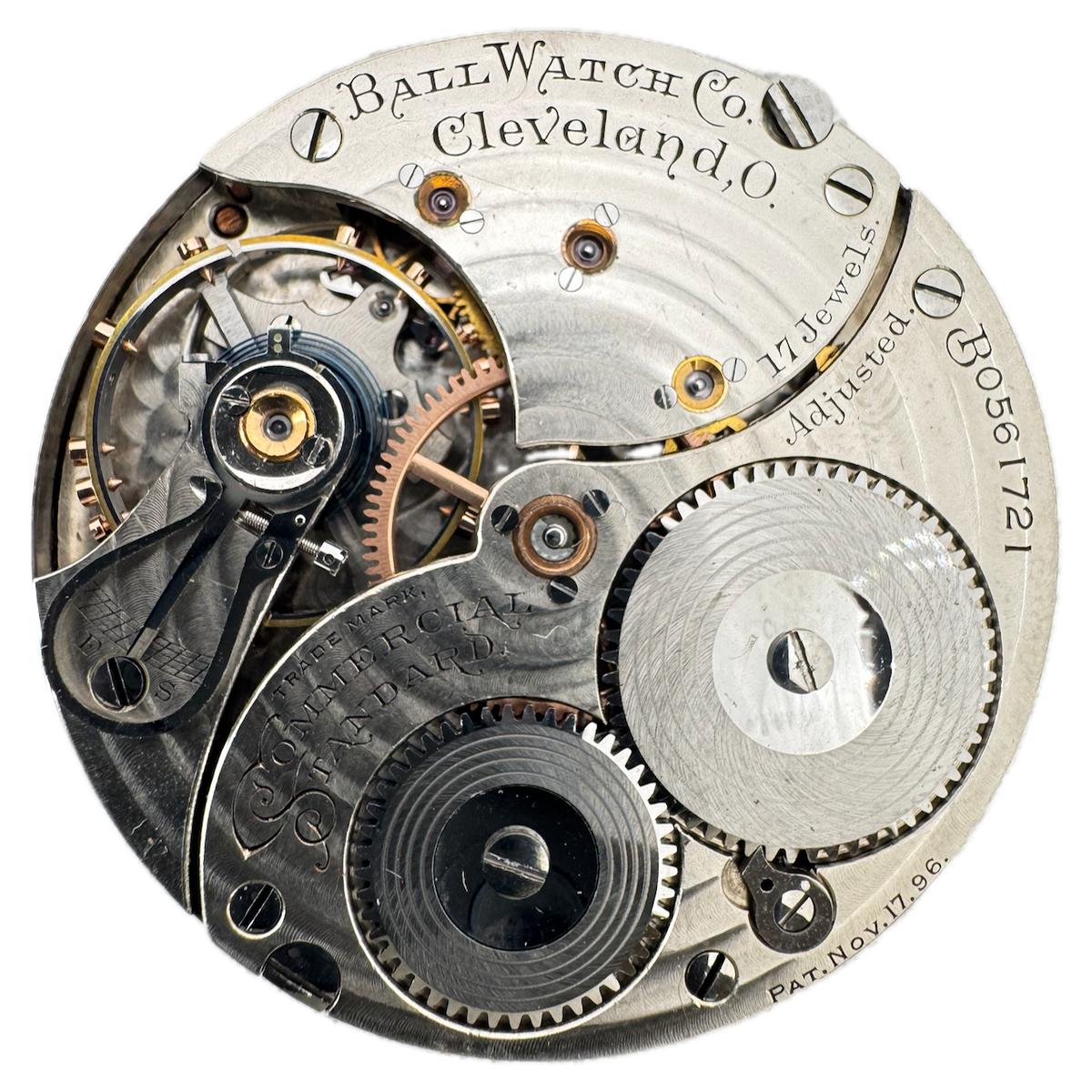 Antique 16s 1901 Ball 1899 19 Jewel Mechanical Railroad Pocket Watch Movement