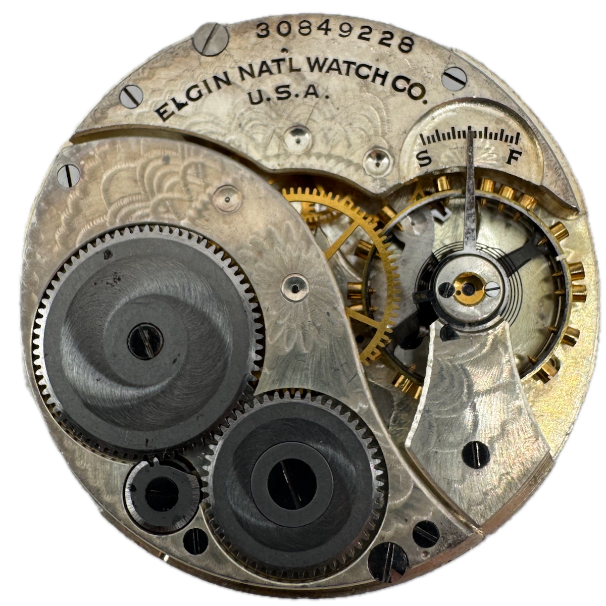 Vintage 12s 1928 Elgin 7 Jewel Mechanical Pocket Watch Movement 303 USA Rusted