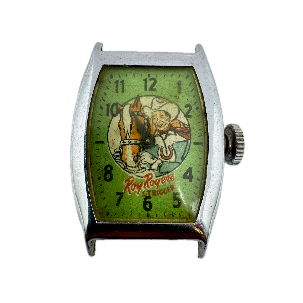 Vintage 23.5mm Roy Rogers Ingraham Men's Mechanical Wristwatch L Chrome Plated
