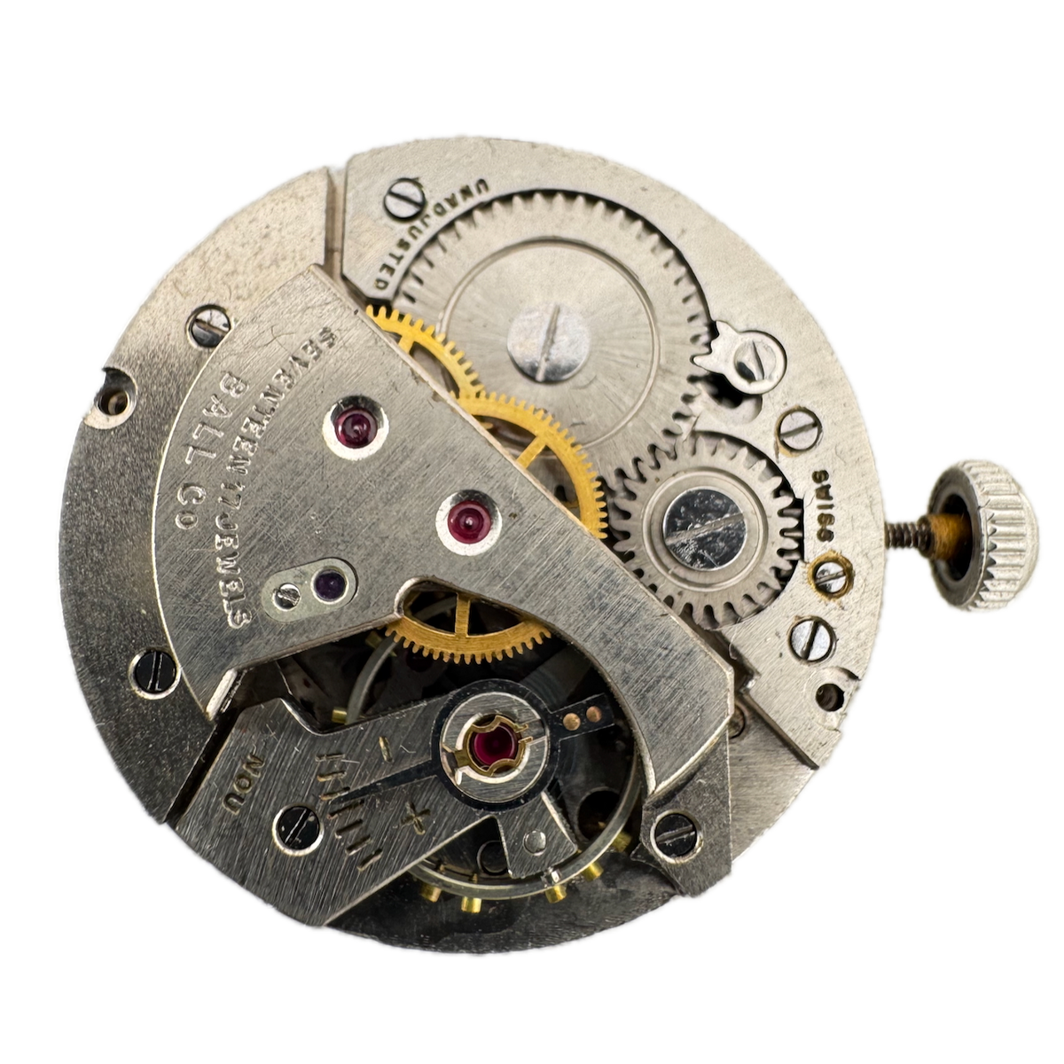 Vintage 26mm Ball 17 Jewel Mechanical Men's Wristwatch Movement A Schild Swiss