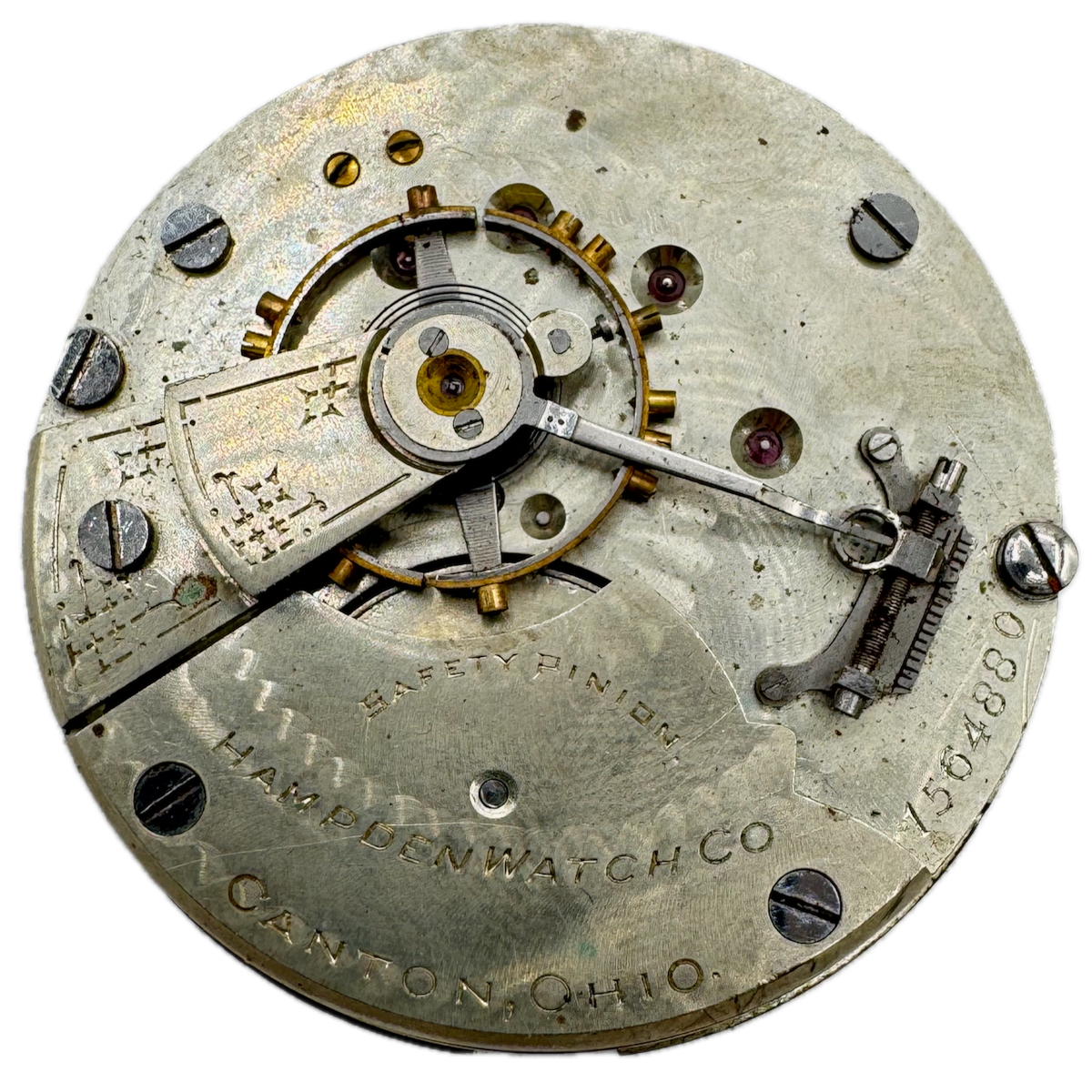 Antique 18s 1901 Hampden 11 Jewel Mechanical Hunter Pocket Watch Movement 45 USA