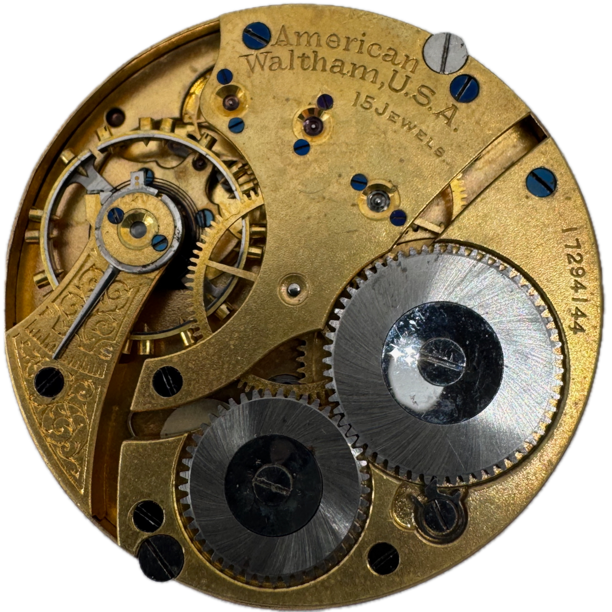 Antique 16s 1908 Waltham 15 Jewel Mechanical Pocket Watch Movement 613 USA