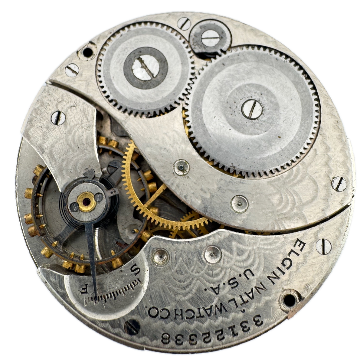 Vintage 12 Size 1932 Elgin 7 Jewel Mechanical Pocket Watch Movement 303 USA
