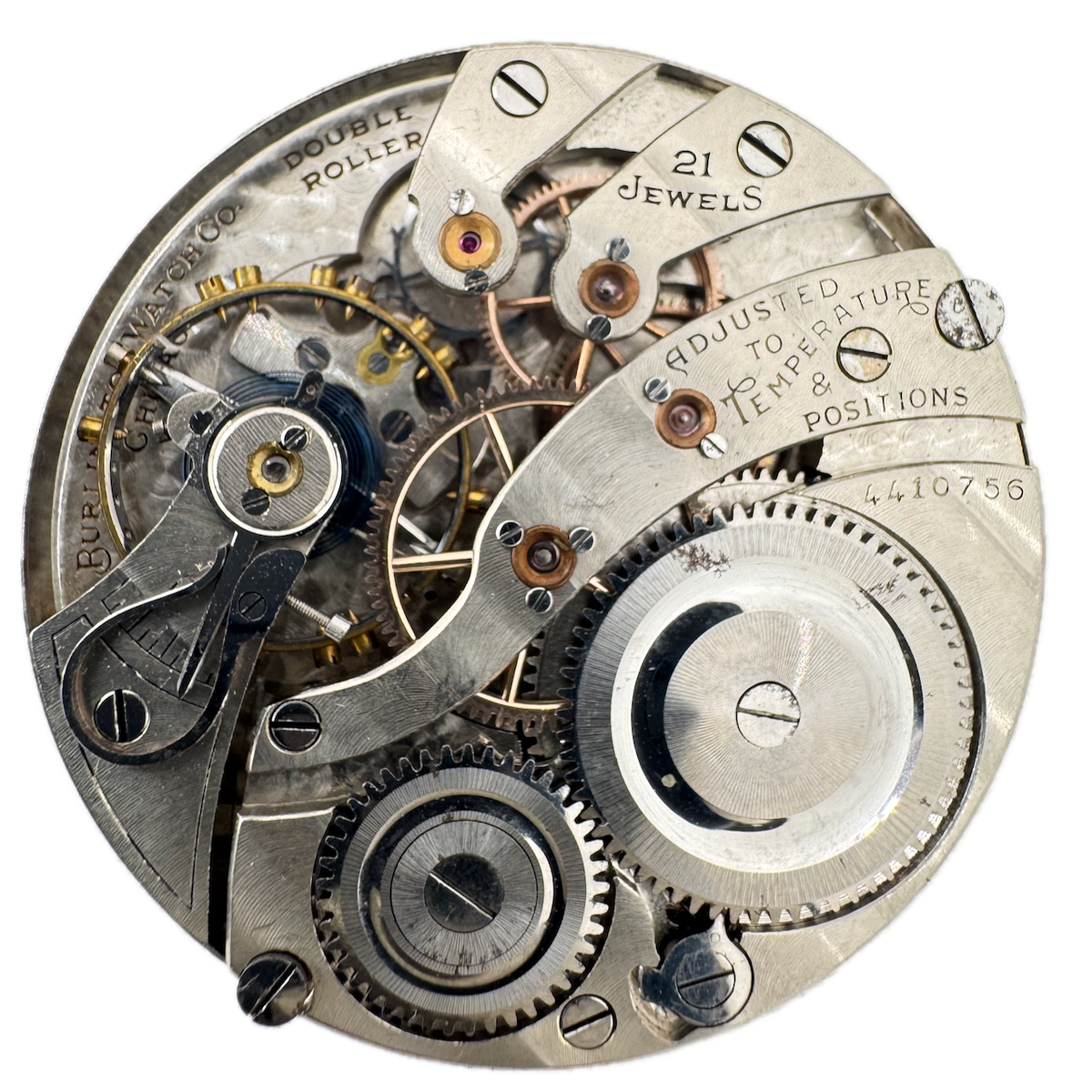 Antique 16s 1923 Illinois Burlington 21j Mechanical Pocket Watch Movement 107