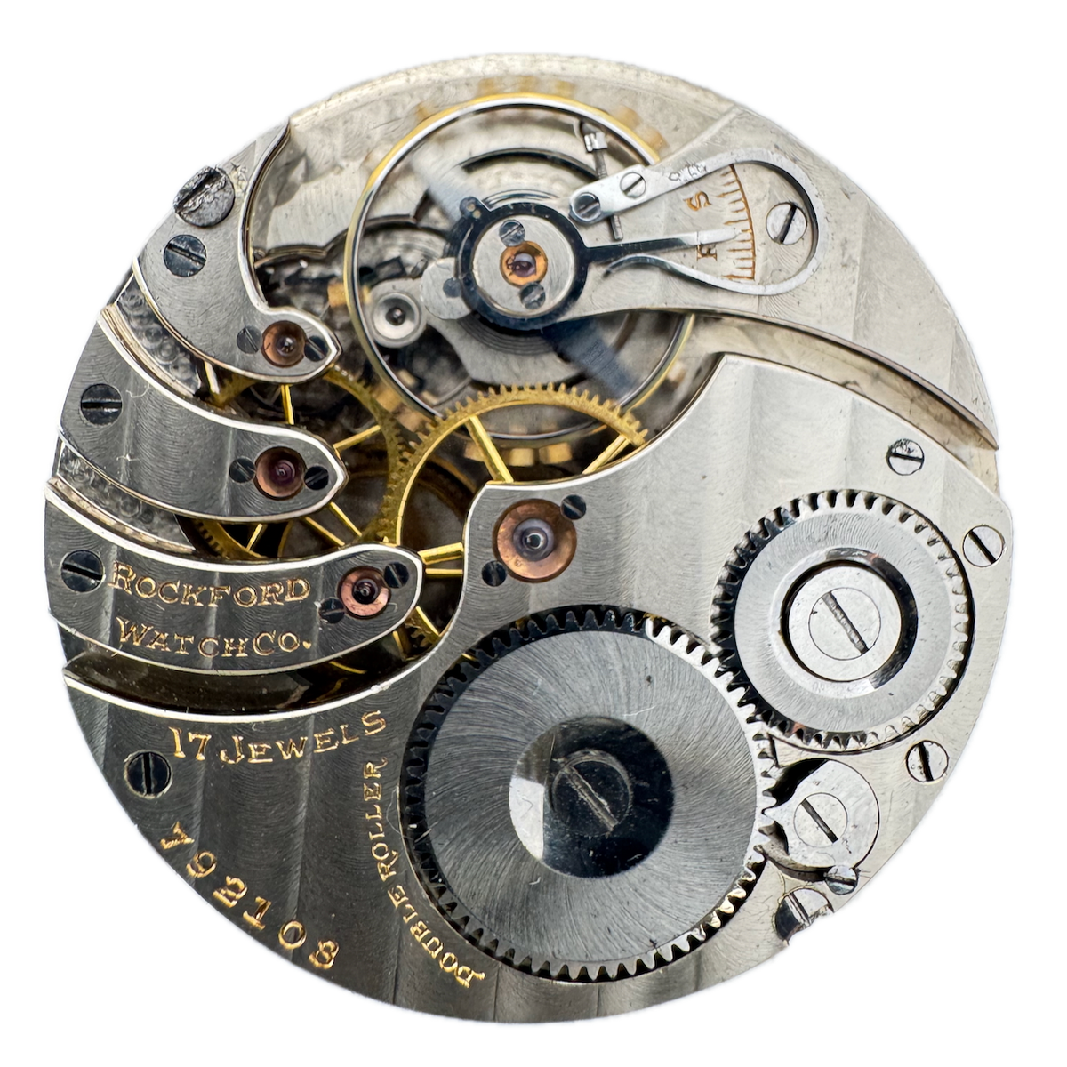 Antique 12s Rockford 2 17 Jewel Mechanical Pocket Watch Movement 335 USA Runs
