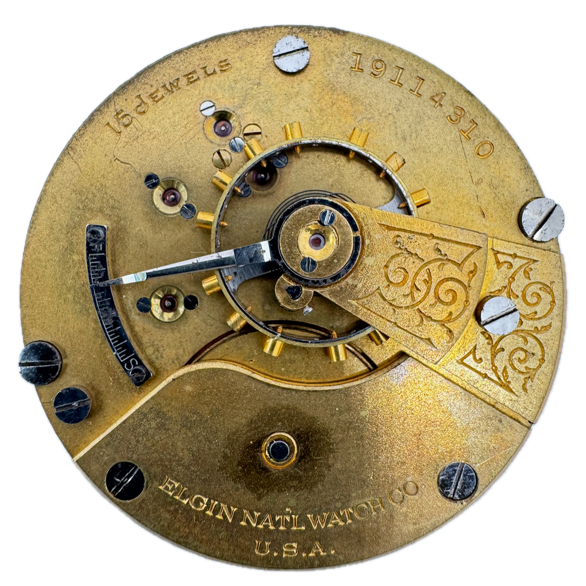 Antique 18s 1917 Elgin 5 15 Jewel Mechanical Pocket Watch Movement 326 USA
