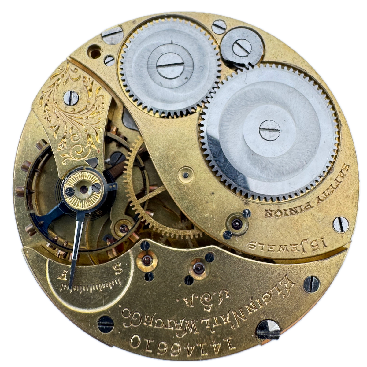 Antique 12 SIze 1910 Elgin 15 Jewel Mechanical Pocket Watch Movement 364 USA