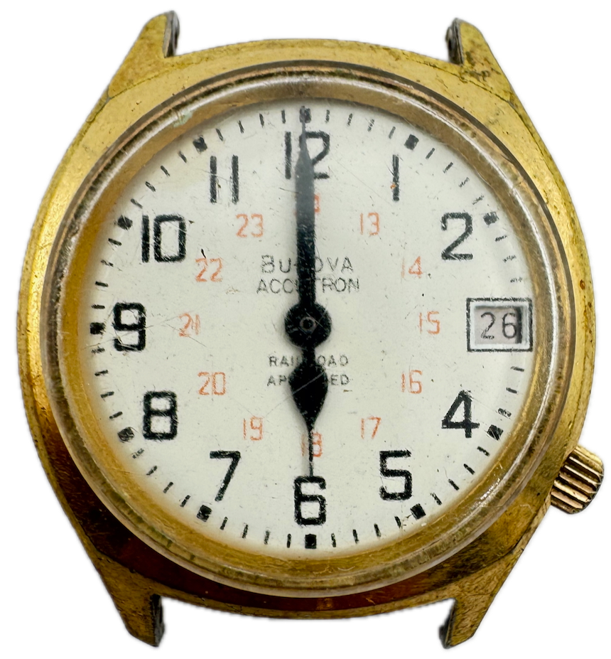 Vintage 33.5mm 1976 Accutron Railroad Approved Men's Tuning Fork Wristwatch USA