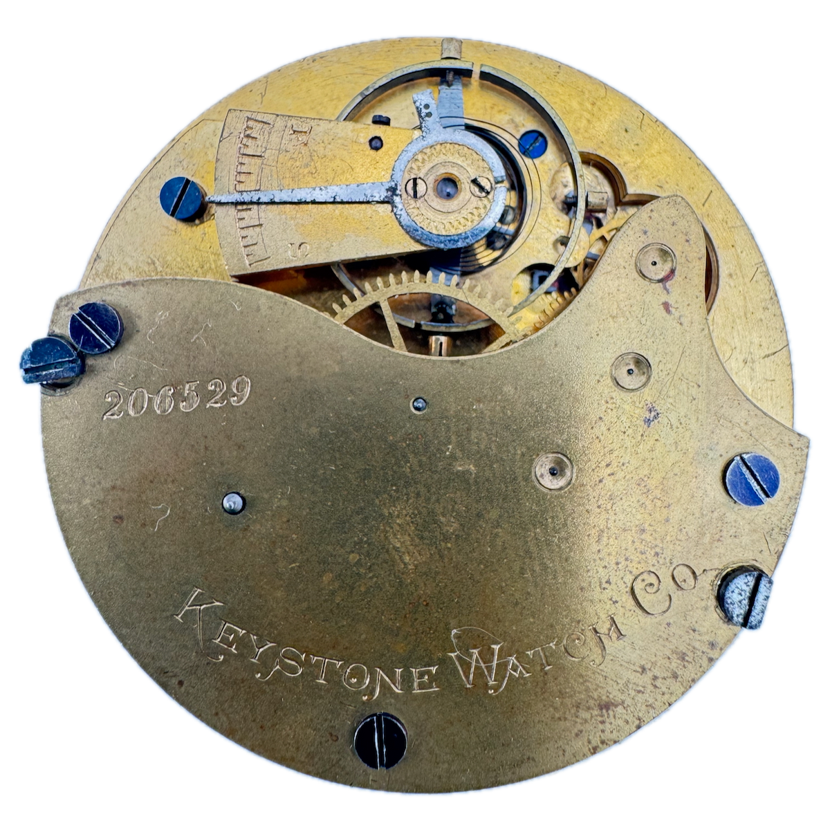 Antique 18s 1927 Keystone Mechanical Hunter Pocket Watch Movement USA