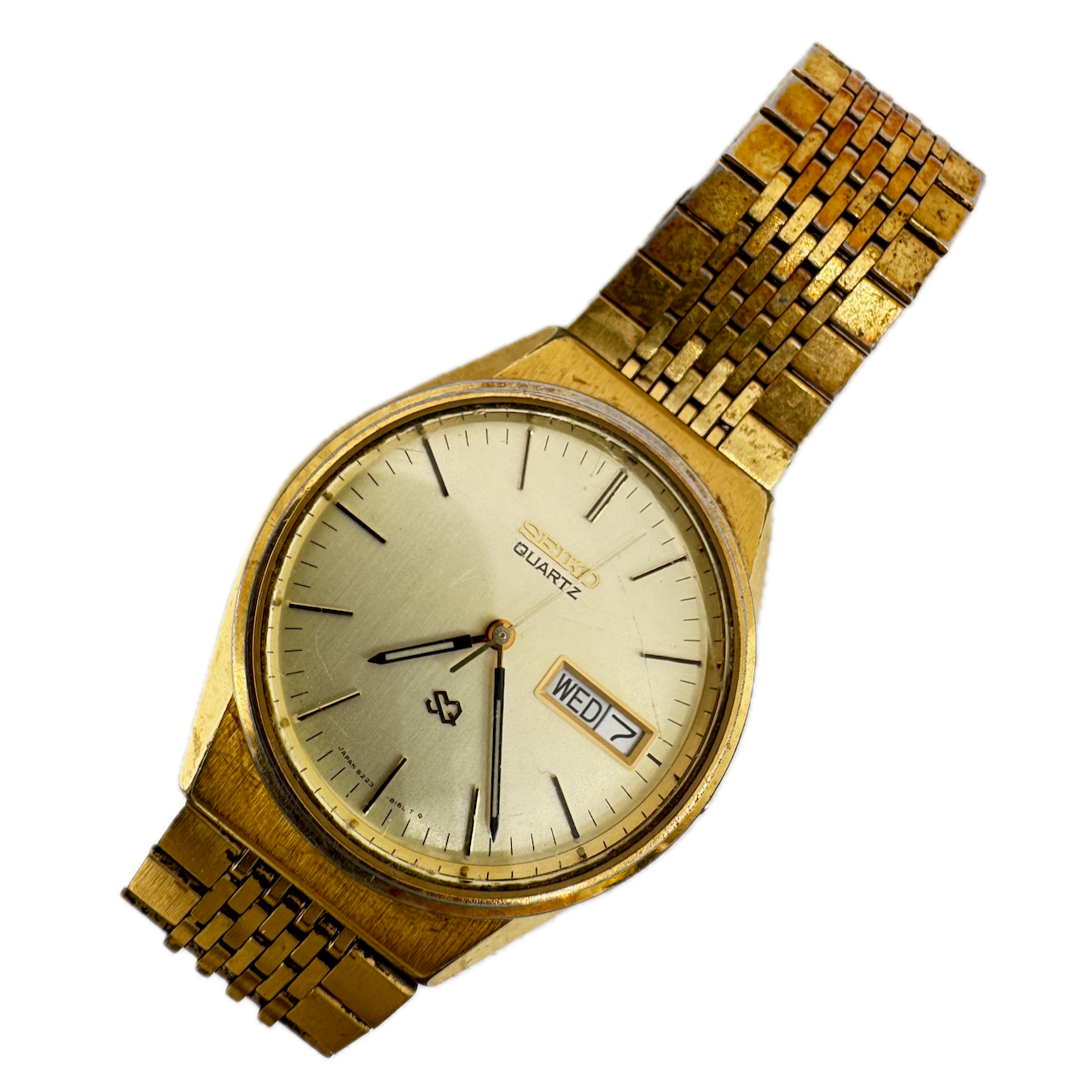 34.5mm Seiko 8223-8000 Day Date Men's Quartz Wristwatch 8223A 34.5mm Seiko 8223-8000 Day Date Men's Quartz Wristwatch 8223A