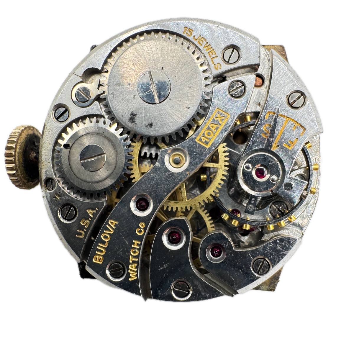 Vintage 23mm Bulova Rectangular Mechanical Men's Wristwatch Movement 10 AK USA
