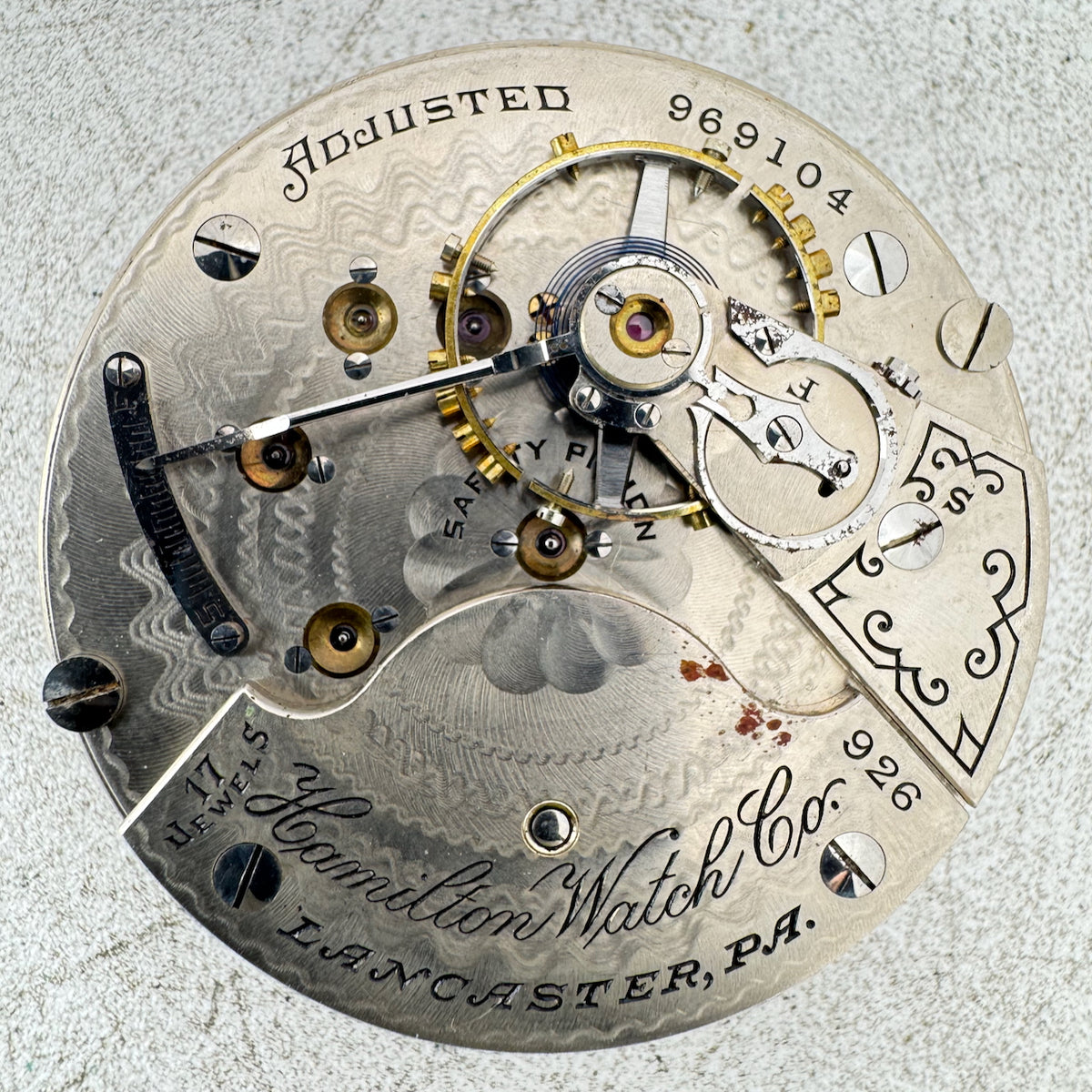 Antique 18s 1913 Hamilton 17 Jewel Mechanical Pocket Watch Movement 926 USA