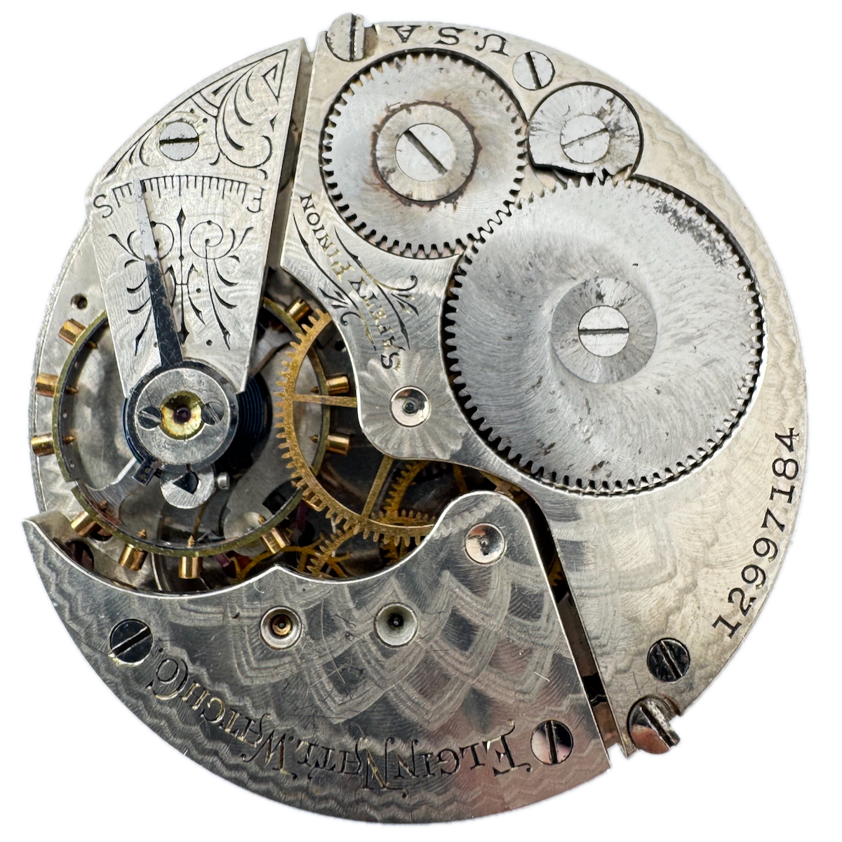 Antique 16s 1907 Elgin 7 Jewel Mechanical Pocket Watch Movement 291 USA