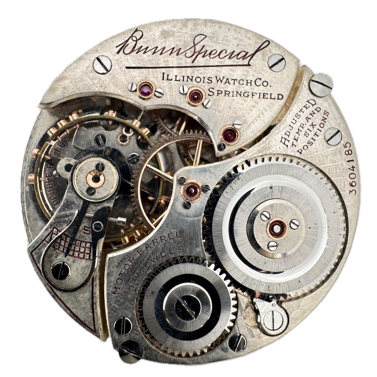 Antique 16s Illinois 23 Jewel Railroad Pocket Watch Movement Bunn Special USA