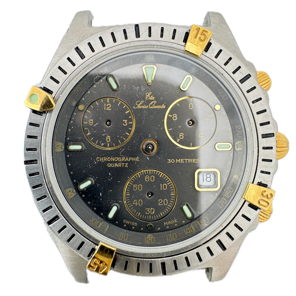 Vintage 41mm Eta 541 0705 Men's Chronograph Wristwatch ETA 251.262 Swiss fParts