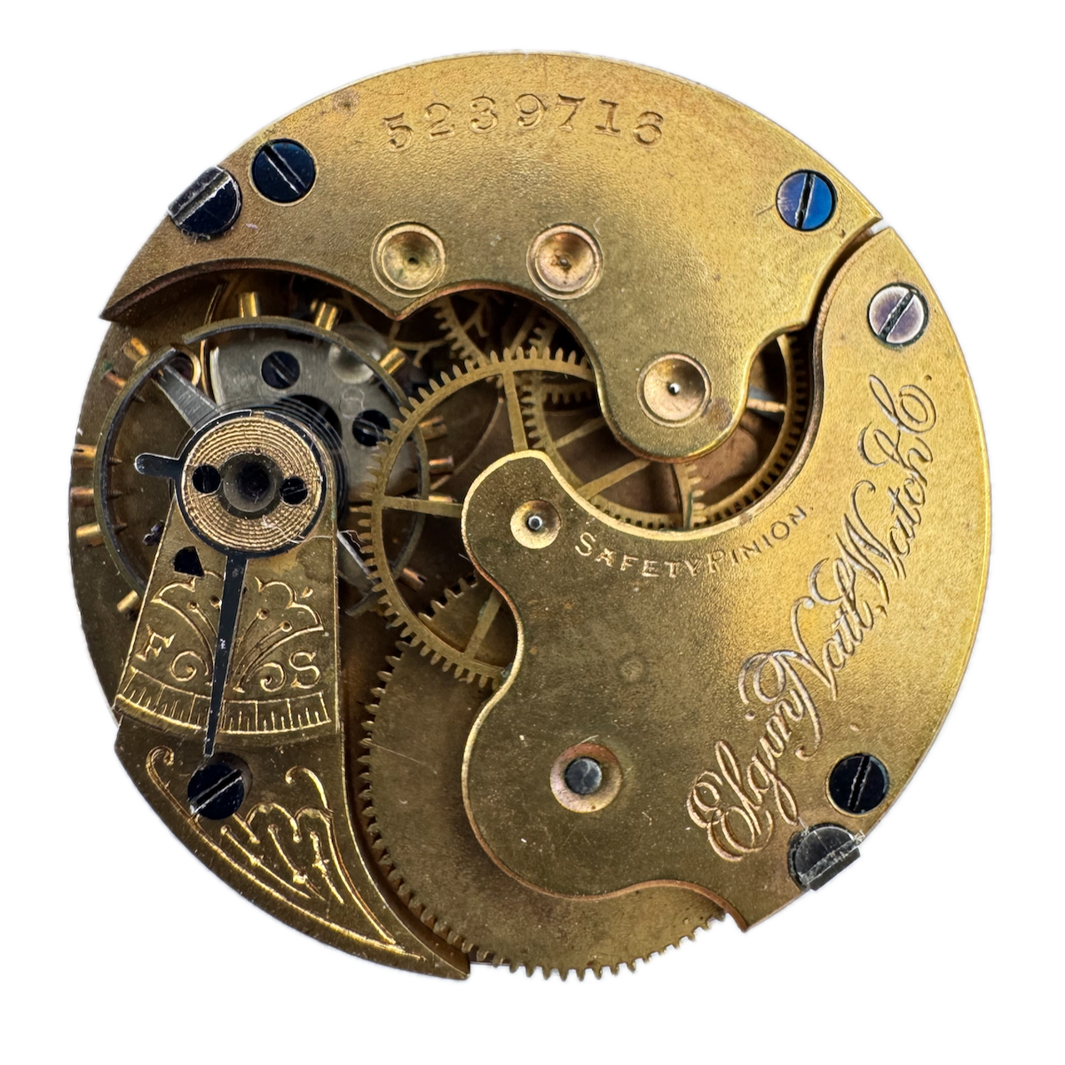 Antique 0s 1894 Elgin 7 Jewel Mechanical Hunter Pocket Watch Movement 109 USA