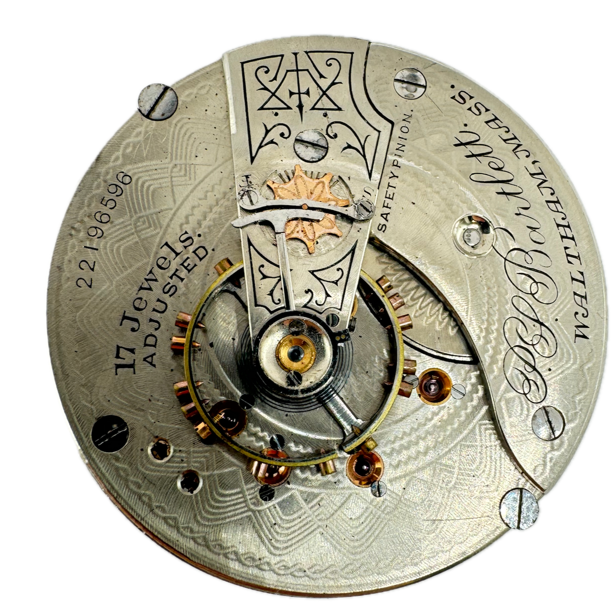 Antique 18s Waltham Turkey 17 Jewel Pocket Watch Movement P.S. Bartlett USA