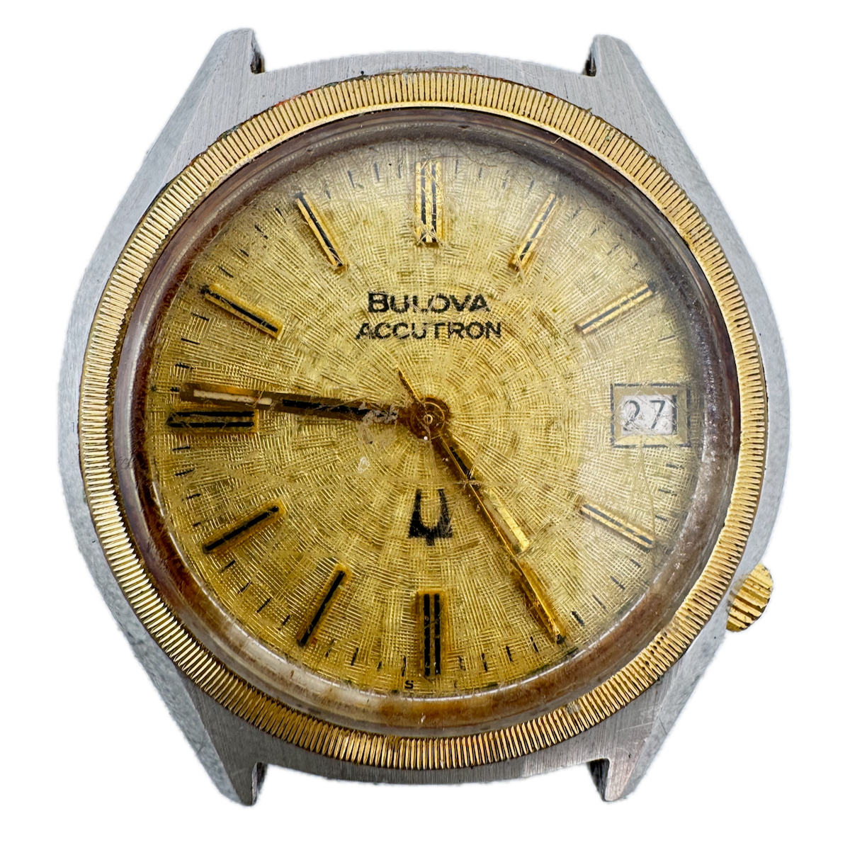 Vintage 38mm Accutron GT-3663 Men's Tuning Fork Wristwatch 219 2.10 Two Tone