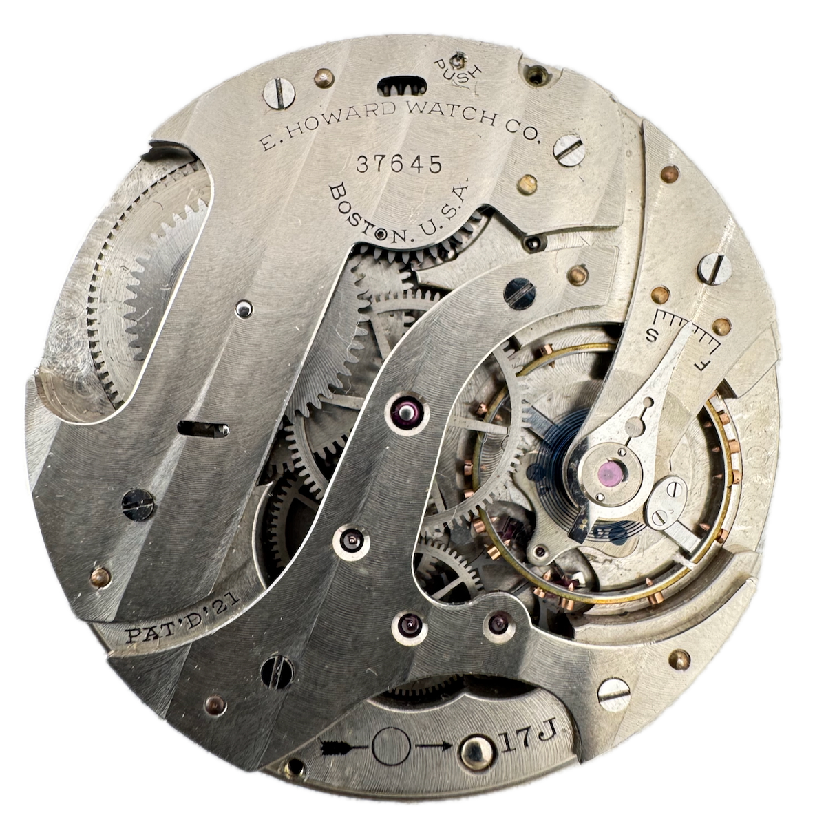 Antique 12s 1875 Howard Pinstripe Mechanical Pocket Watch Movement Series IV