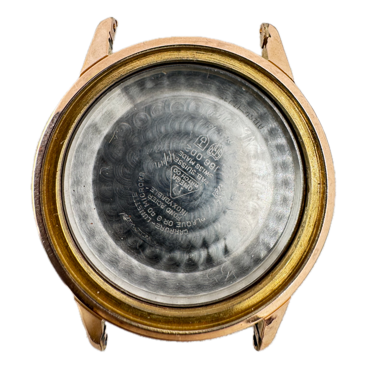 Vintage Omega 166.002 Men's Wristwatch Case 34.5mm Steel & Gold Plate Swiss