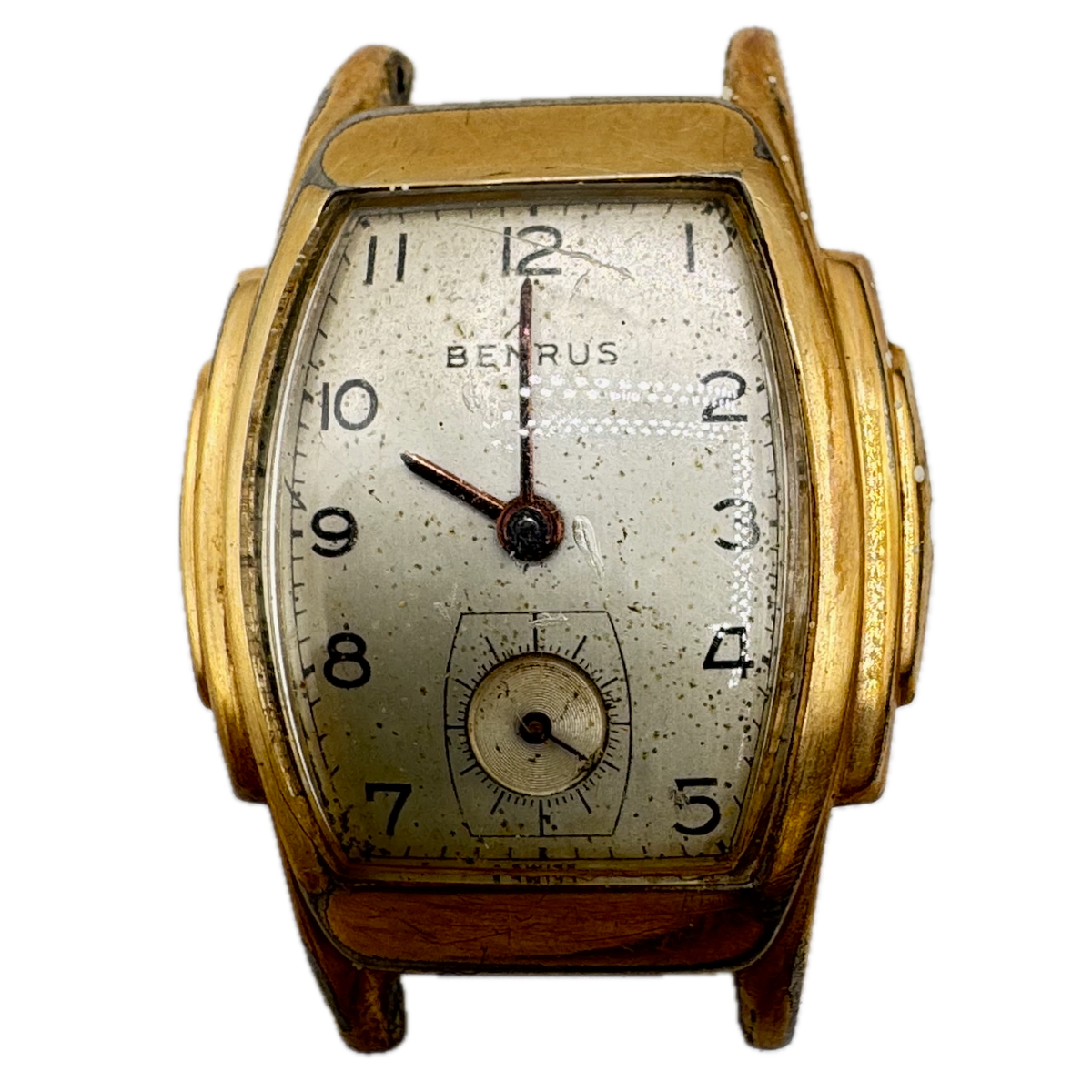 Vintage Benrus Stepped Deco Men's Mechanical Wristwatch BR 1 Steel & 10k GF