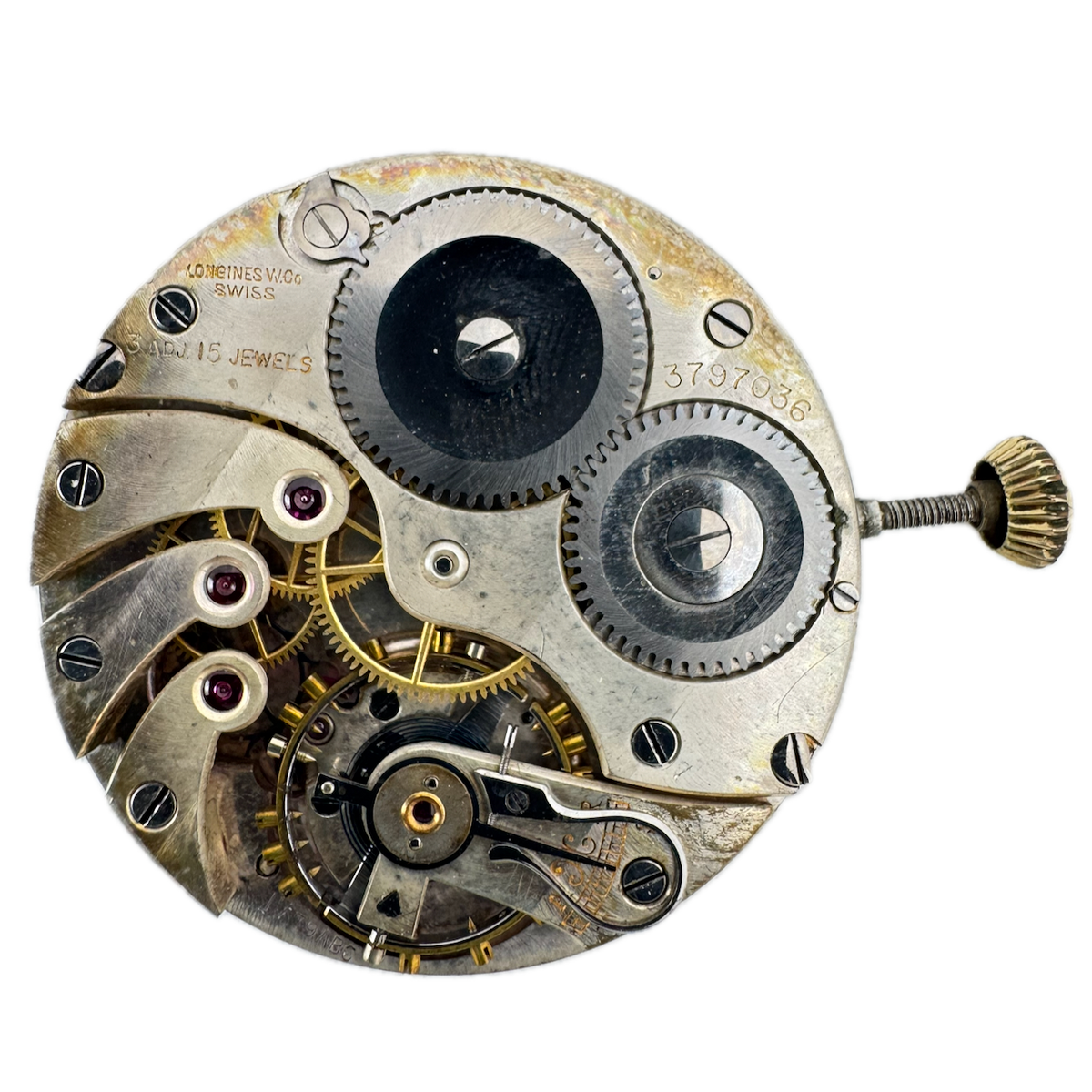 Antique 39mm 1919 Longines 17.79ABC Metallic Mechanical Pocket Watch Movement