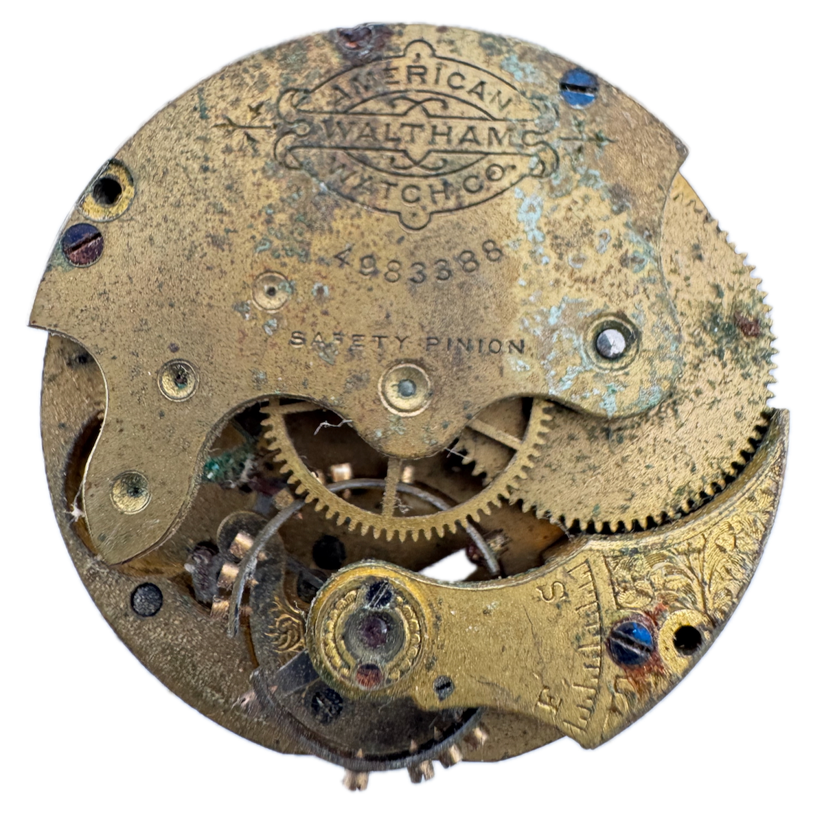 Antique 0s 1891 Waltham 7 Jewel Mechanical Hunter Pocket Watch Movement M USA