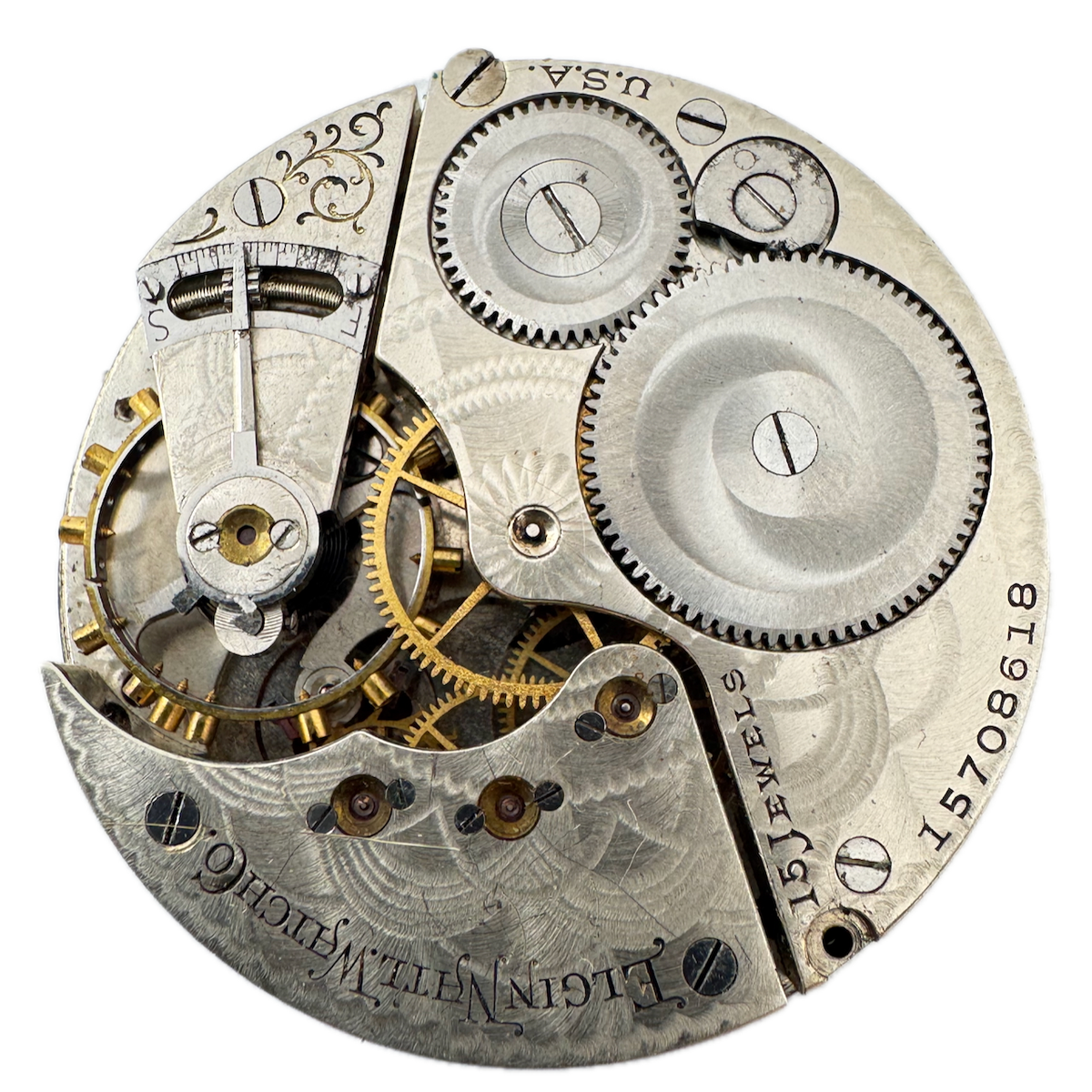 Antique 16s 1911 Elgin 15 Jewel Mechanical Pocket Watch Movement 313 USA