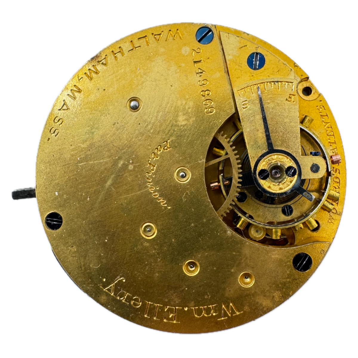 Antique 8s 1883 Waltham 7 Jewel Hunter Pocket Watch Movement Wm. Ellery USA