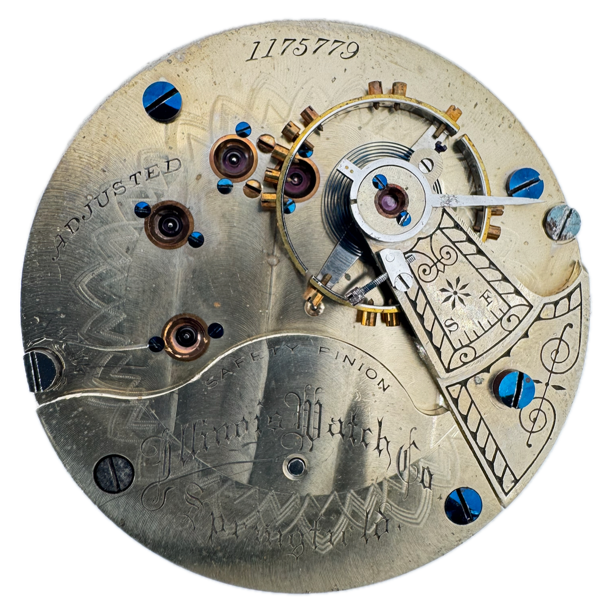Antique 18s 1893 Illinois 15J Mechanical Open Face Pocket Watch Movement 64 USA