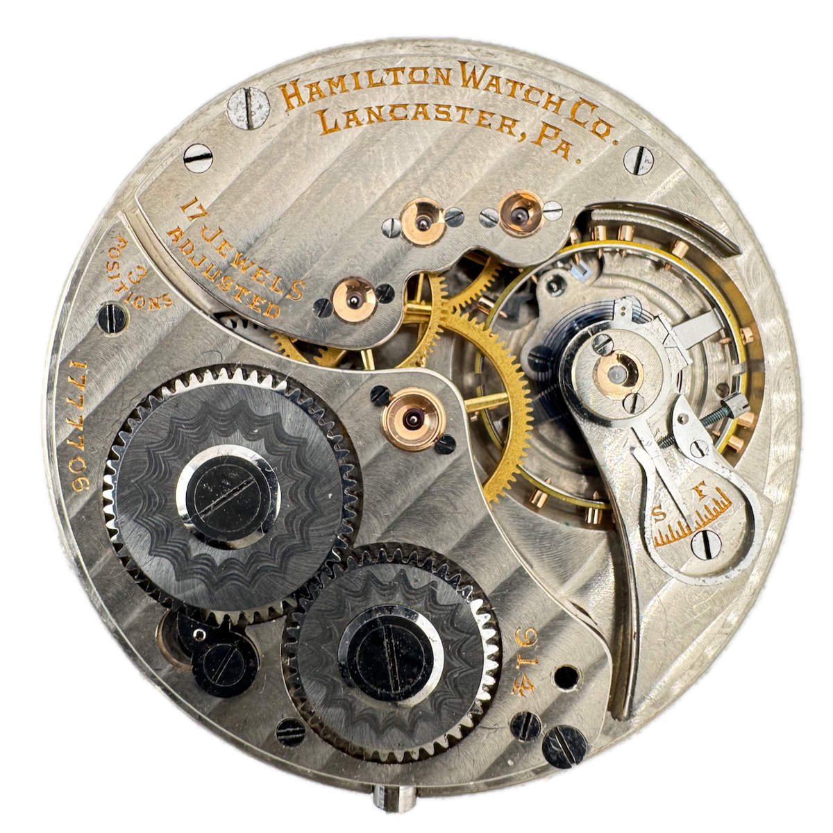 Antique 14s 1916 Hamilton 17 Jewel Mechanical Pocket Watch Movement 914 USA