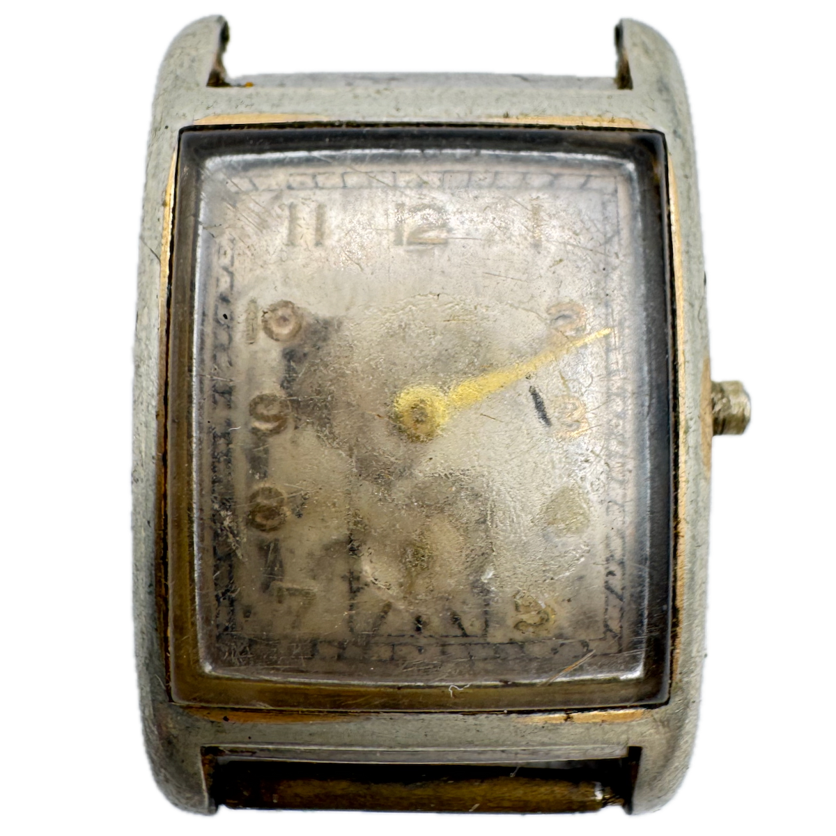 Vintage Unbranded Tank Deco Men's Mechanical Wristwatch Swiss Steel & Chrome