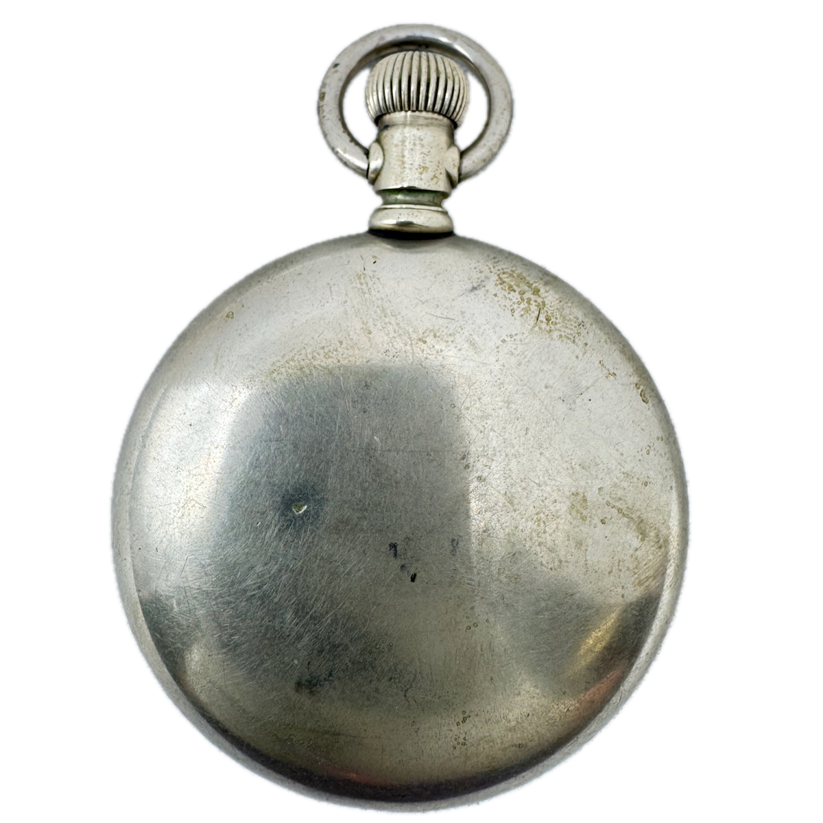Antique 18s Crescent Coin Edge Open Face Pocket Watch Case Nickel Alloy USA