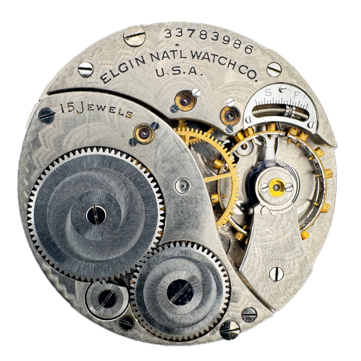 Vintage 12s 1933 Elgin 15 Jewel Mechanical Pocket Watch Movement 315 USA