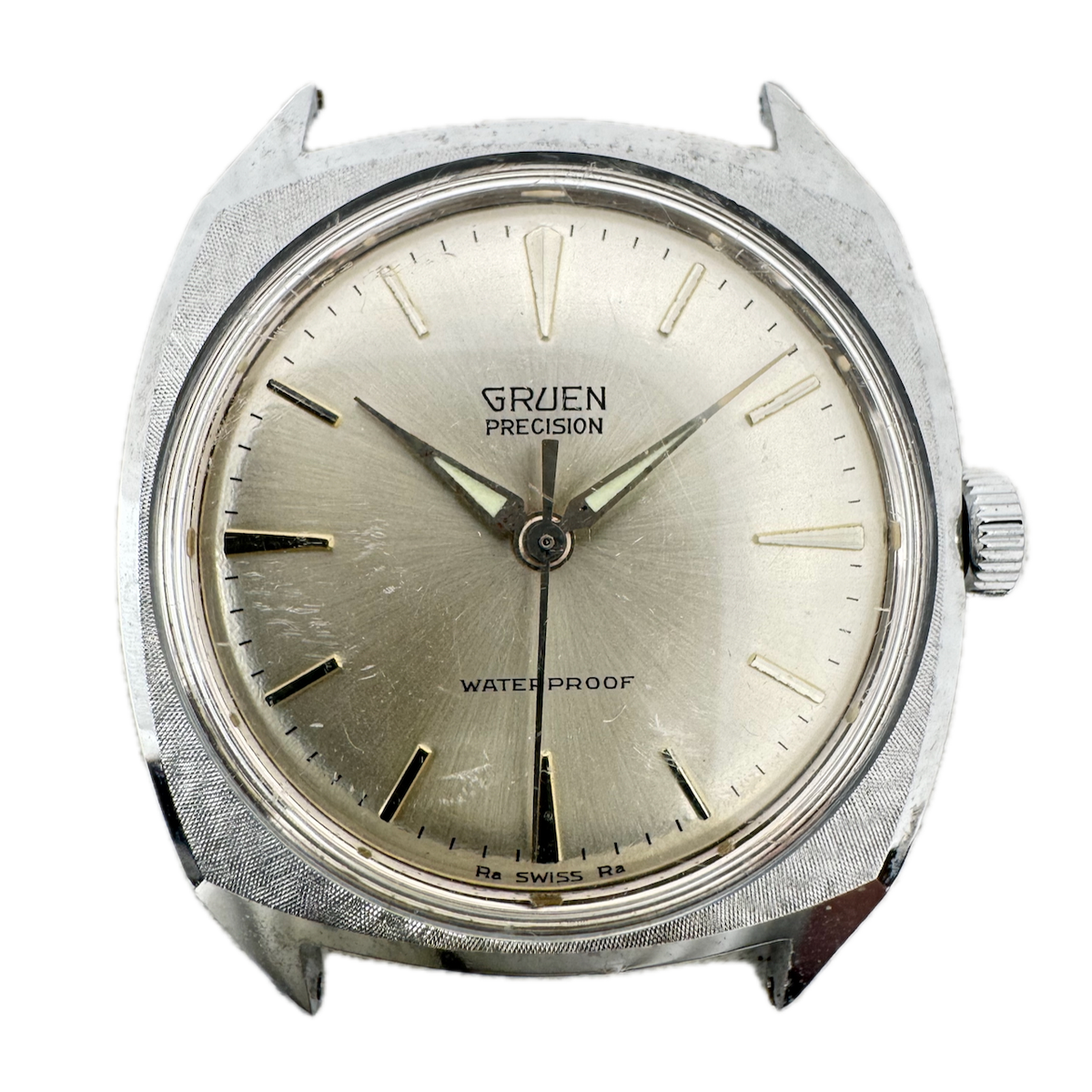 Vintage Gruen Salesman Men's Wristwatch Case for Mechanical 31mm Steel Swiss