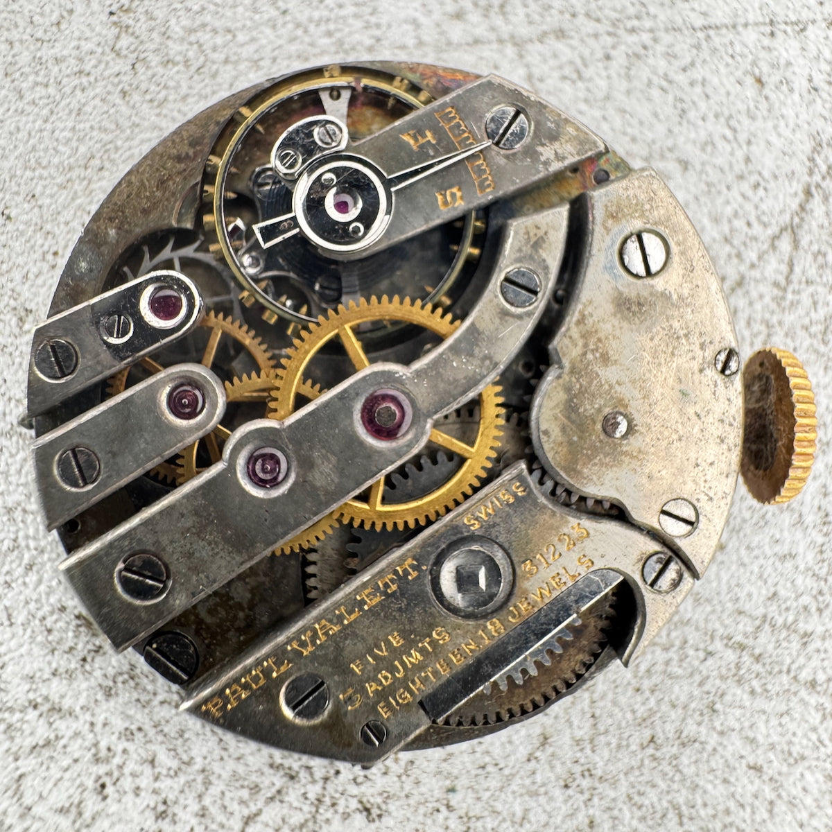 Vintage 23mm Paul Vallet 18 Jewel Mechanical Men's Wristwatch Movement Swiss