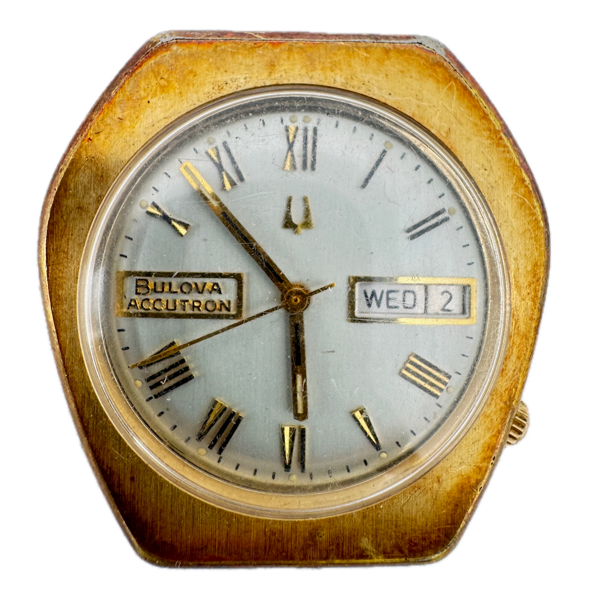 Vintage 39mm Accutron 3267 Roman Day Date Men's Tuning Fork Wristwatch 218 2