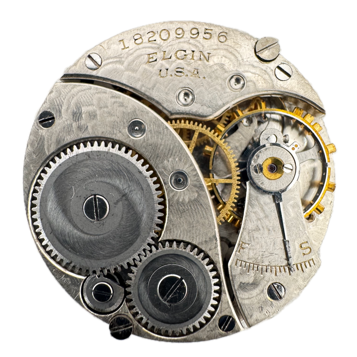 Antique 3/0s 1915 Elgin 7 Jewel Mechanical Pocket Watch Movement 414 USA
