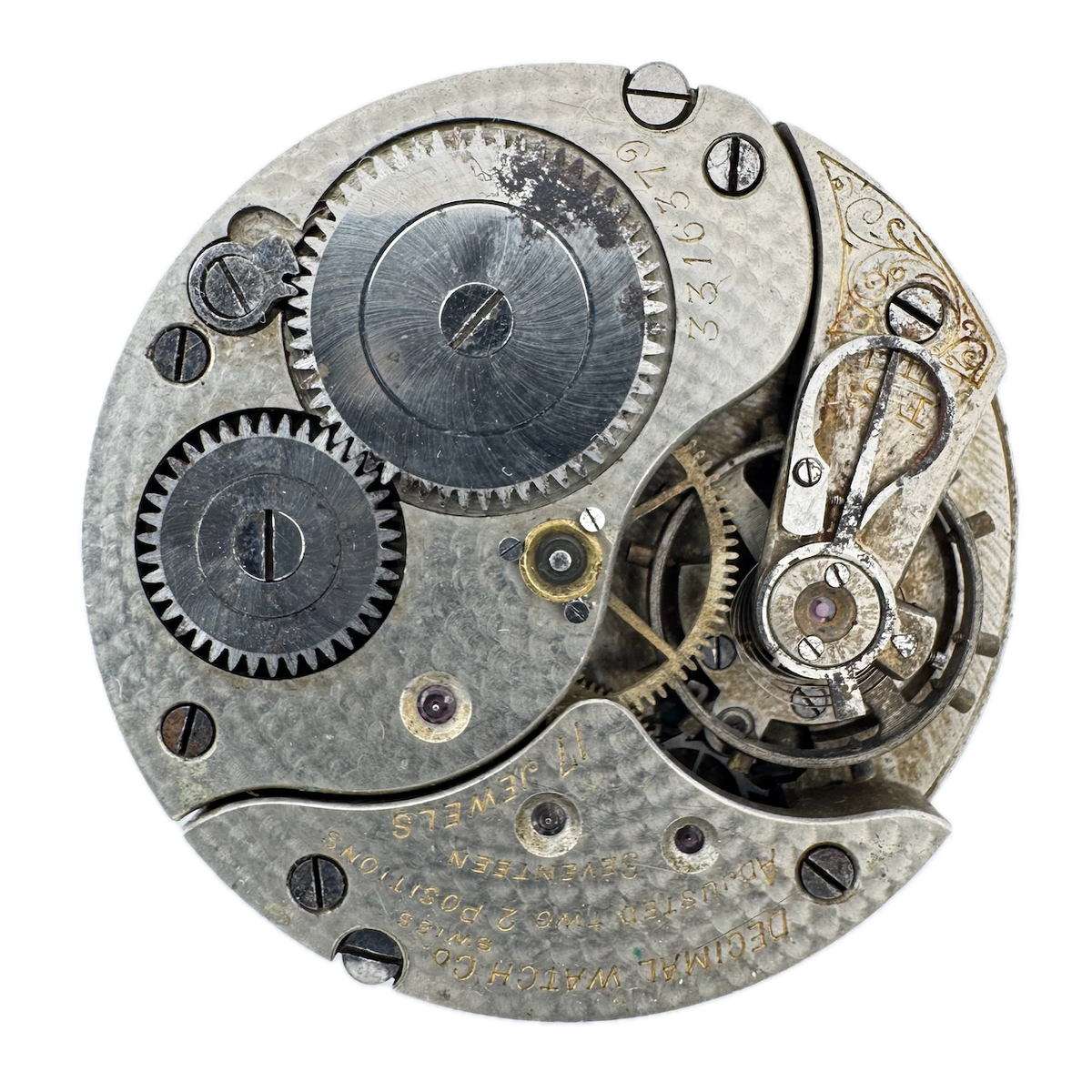 Antique 43mm Omega Mechanical Hunter Pocket Watch Movement Swiss for Parts